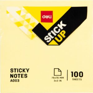 Post It Pad, Sticky Notes - 100 Sheets Yellow
