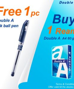 Double A A4 80gsm with silk ball pen free