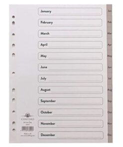 Divider Pvc Grey Jan-Dec Part