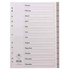 Divider Pvc Grey Jan-Dec Part