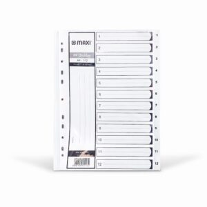Maxi A4 PVC divider grey index set part 1 to 10 for file organization
